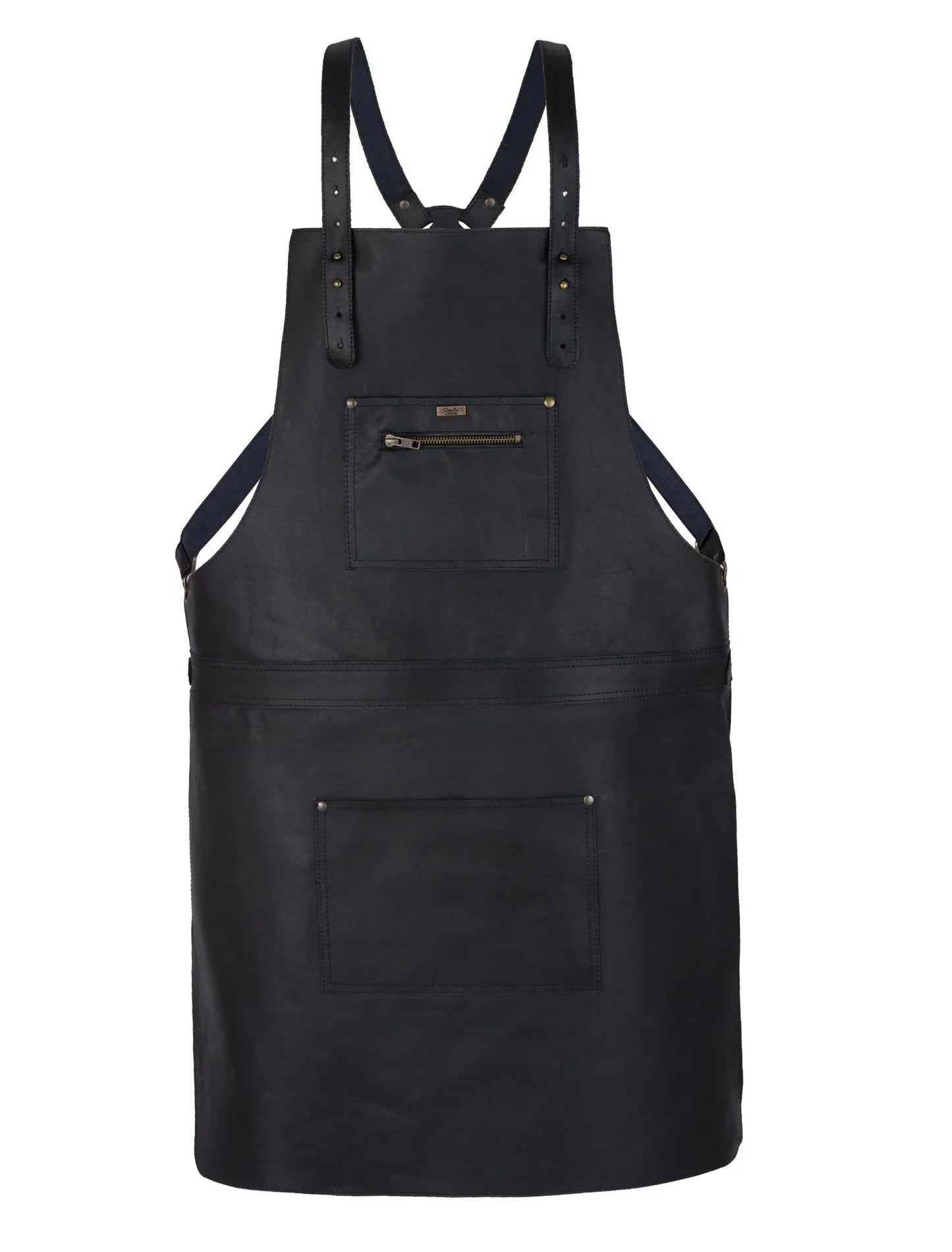 cross back genuine leather chef in apron for bbq and butchers