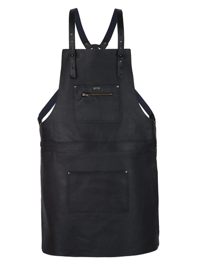 Cross Back Genuine Leather Chef in Apron for BBQ and Butchers