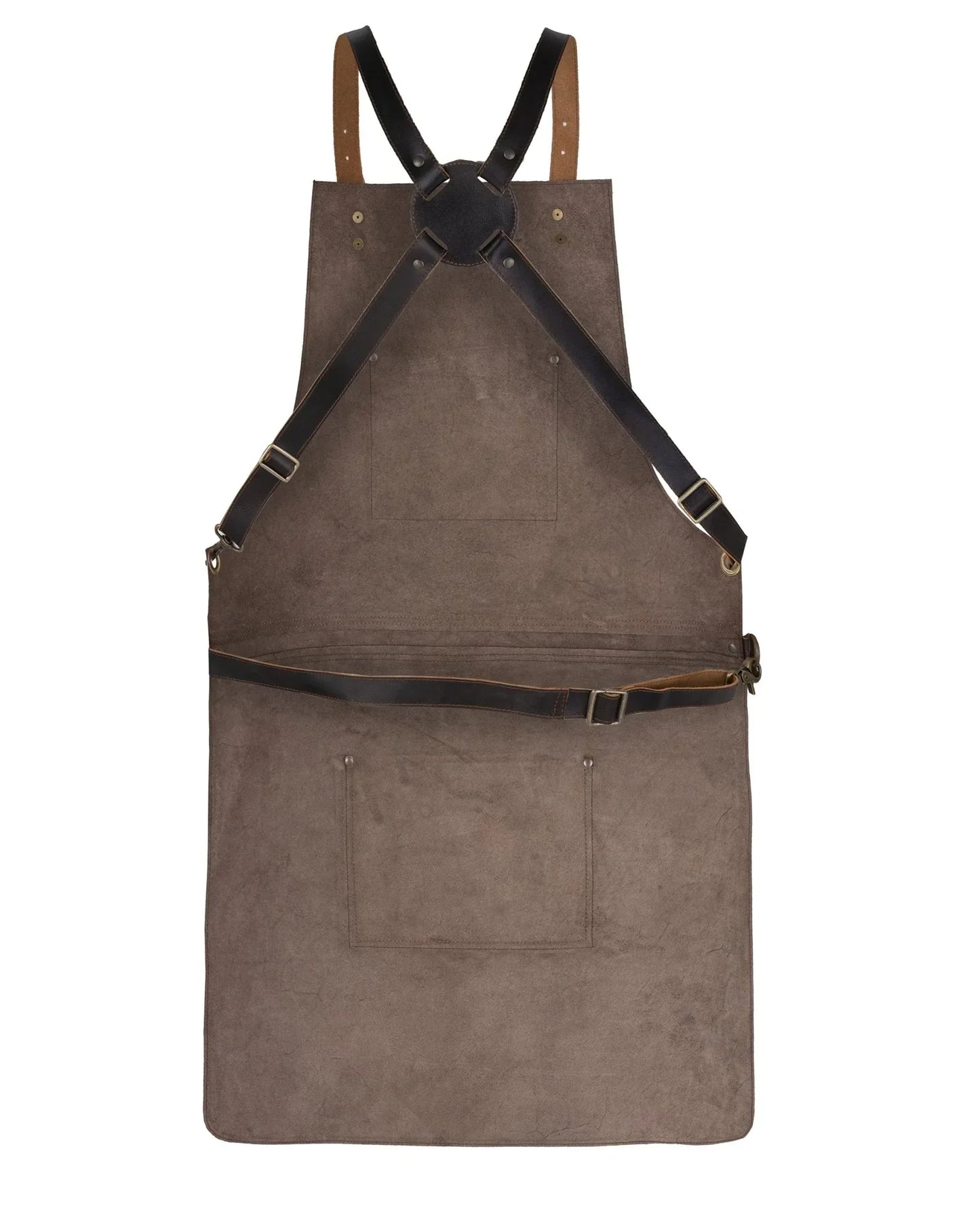cross back genuine leather chef in apron for bbq and butchers
