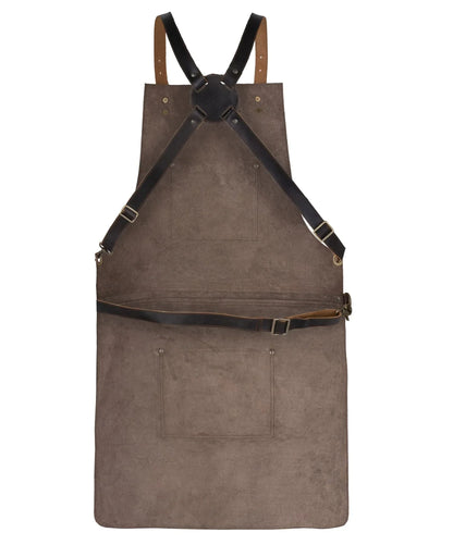 Cross Back Genuine Leather Chef in Apron for BBQ and Butchers