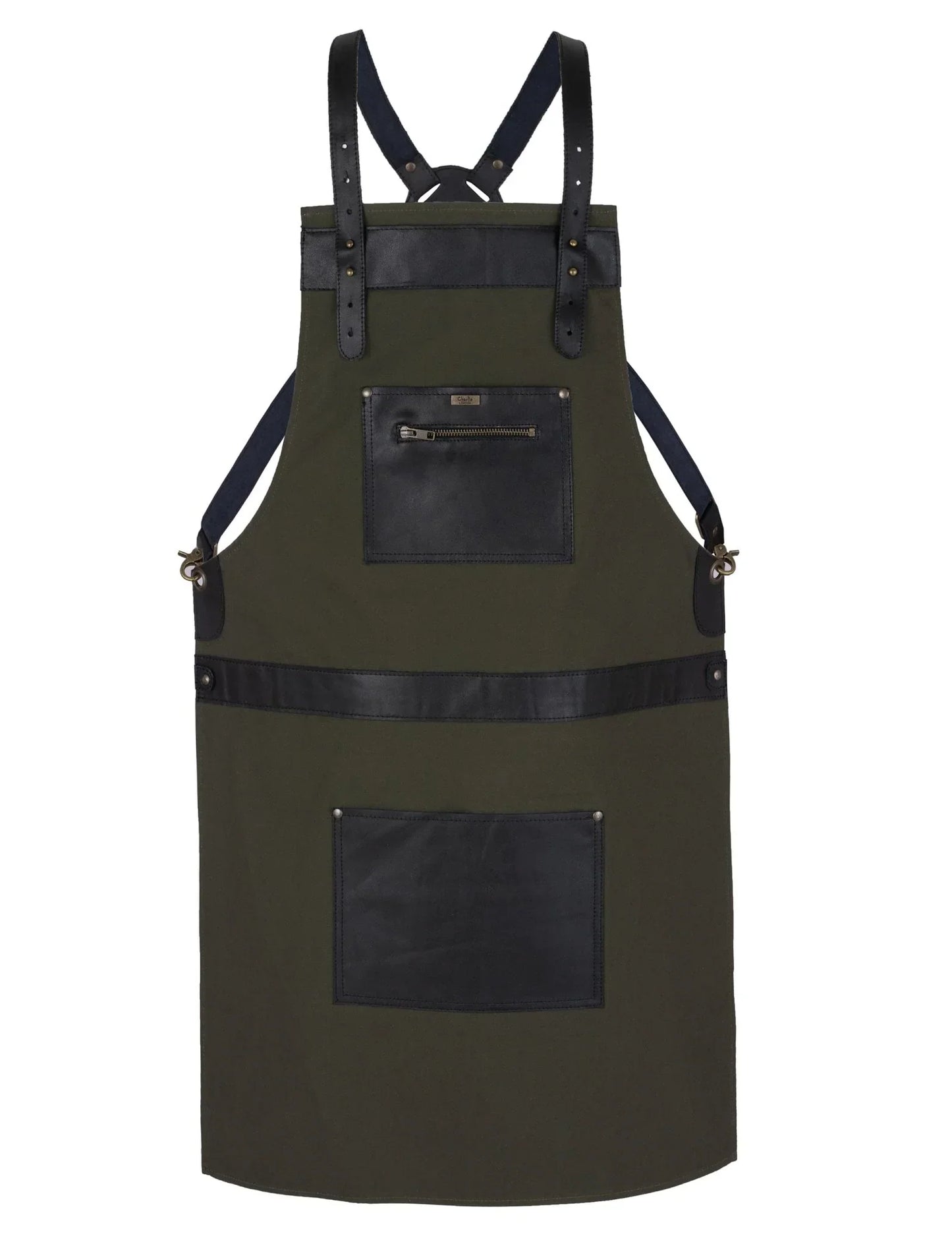 cross back genuine leather chef in apron for bbq and butchers