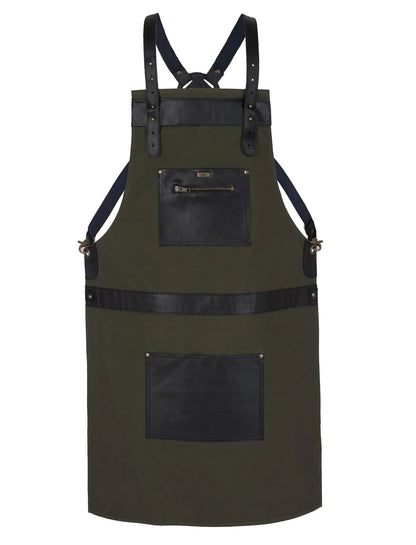 Cross Back Genuine Leather Chef in Apron for BBQ and Butchers