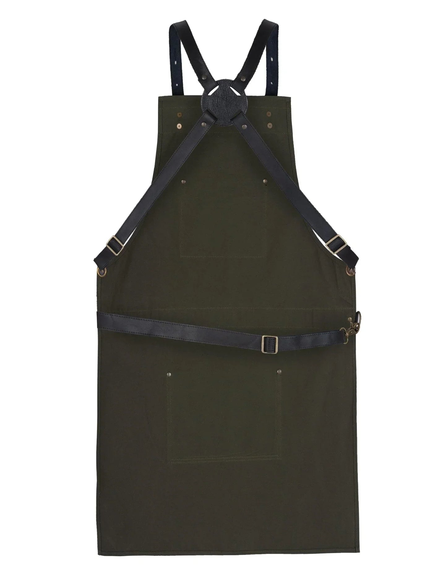 cross back genuine leather chef in apron for bbq and butchers