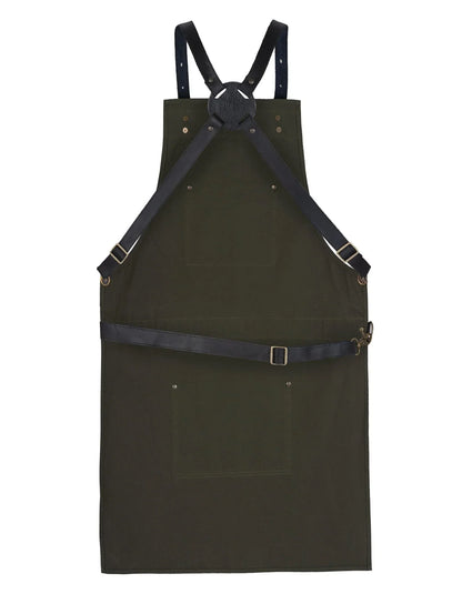 Cross Back Genuine Leather Chef in Apron for BBQ and Butchers