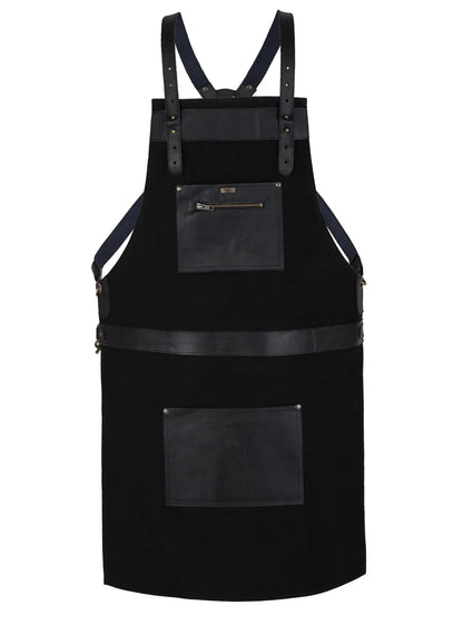 Cross Back Genuine Leather Chef in Apron for BBQ and Butchers