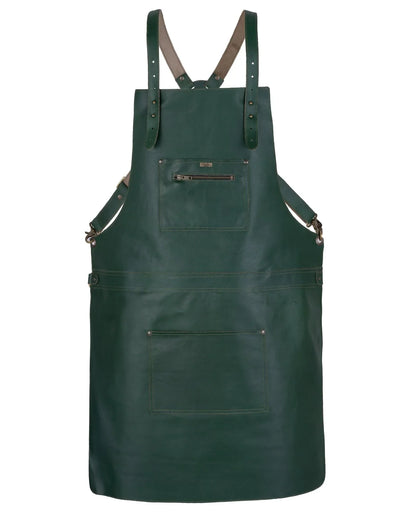 Cross Back Genuine Leather Chef in Apron for BBQ and Butchers