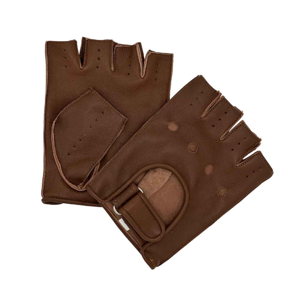 leather fingerless gloves – premium half finger driving & riding gloves