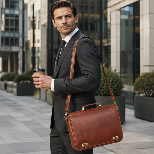Leather Laptop MacBook Messenger Bag – Premium Leather Business Bag