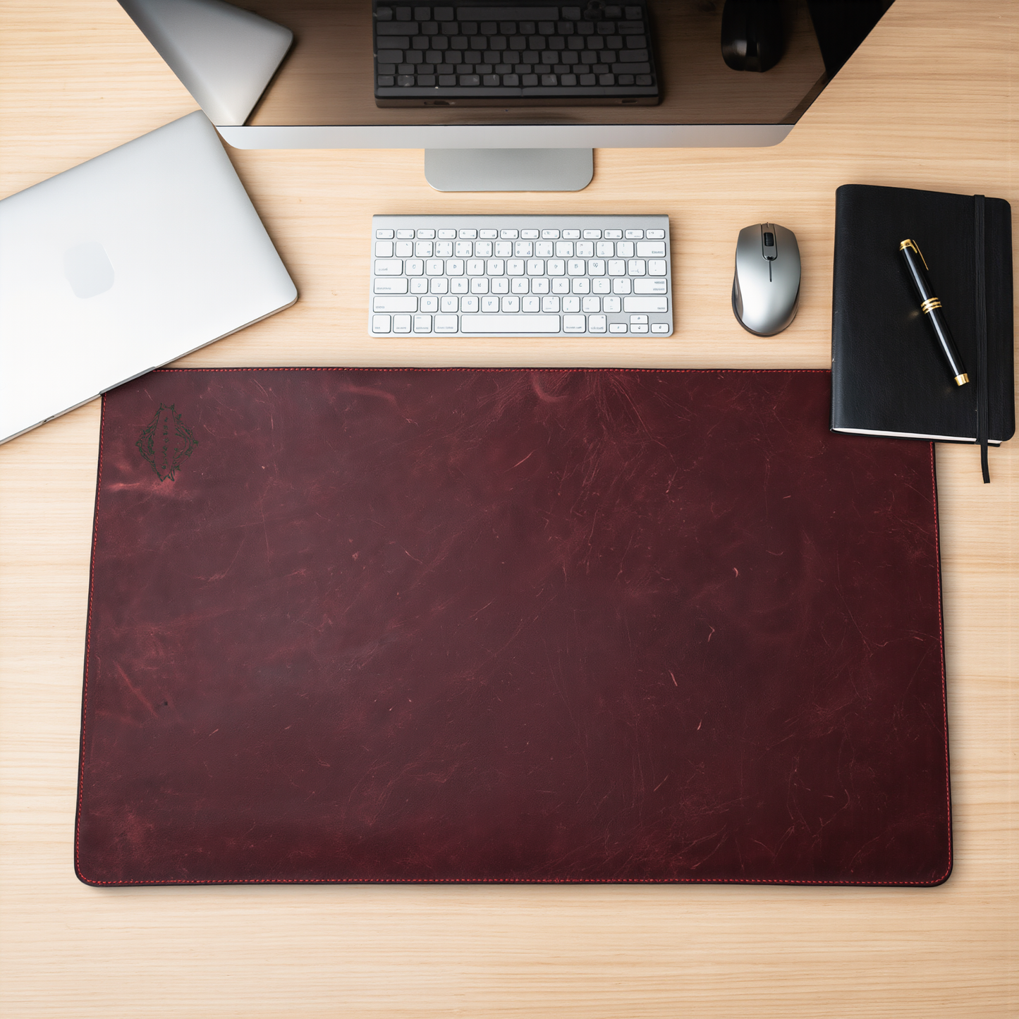 premium leather desk mat | non-slip waterproof desk pad protection
