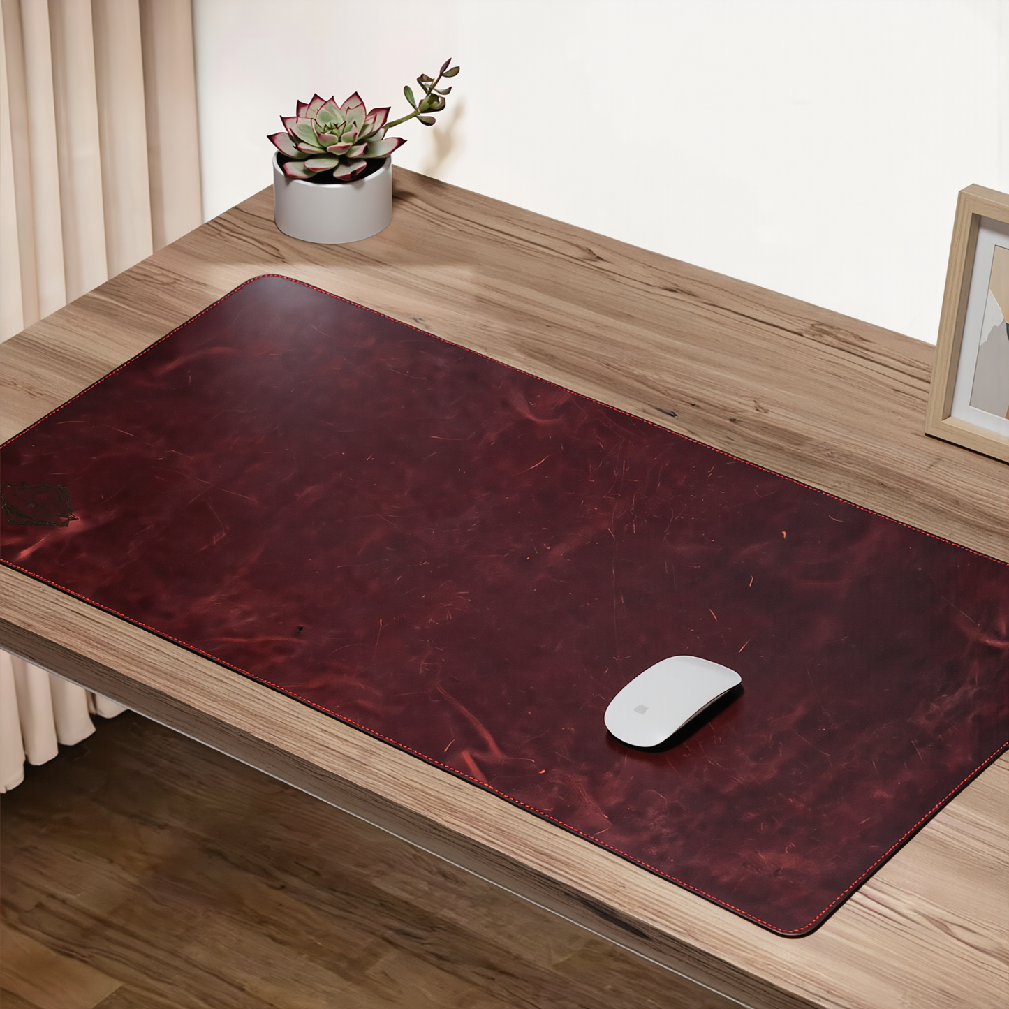 premium leather desk mat | non-slip waterproof desk pad protection