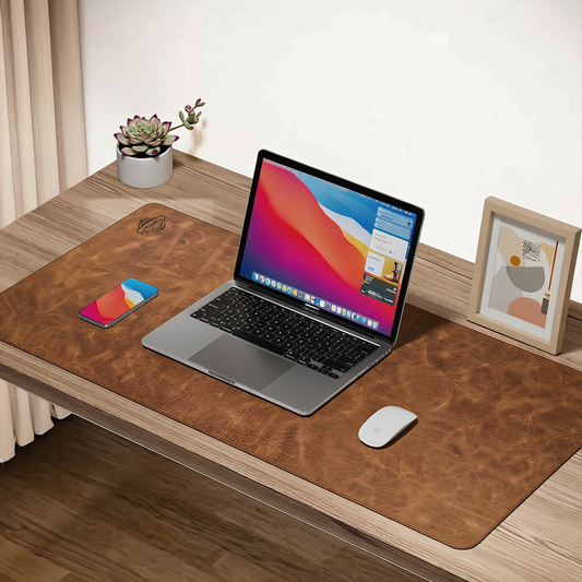 Premium Leather Desk Mat | Non-Slip Waterproof Desk Pad Protection