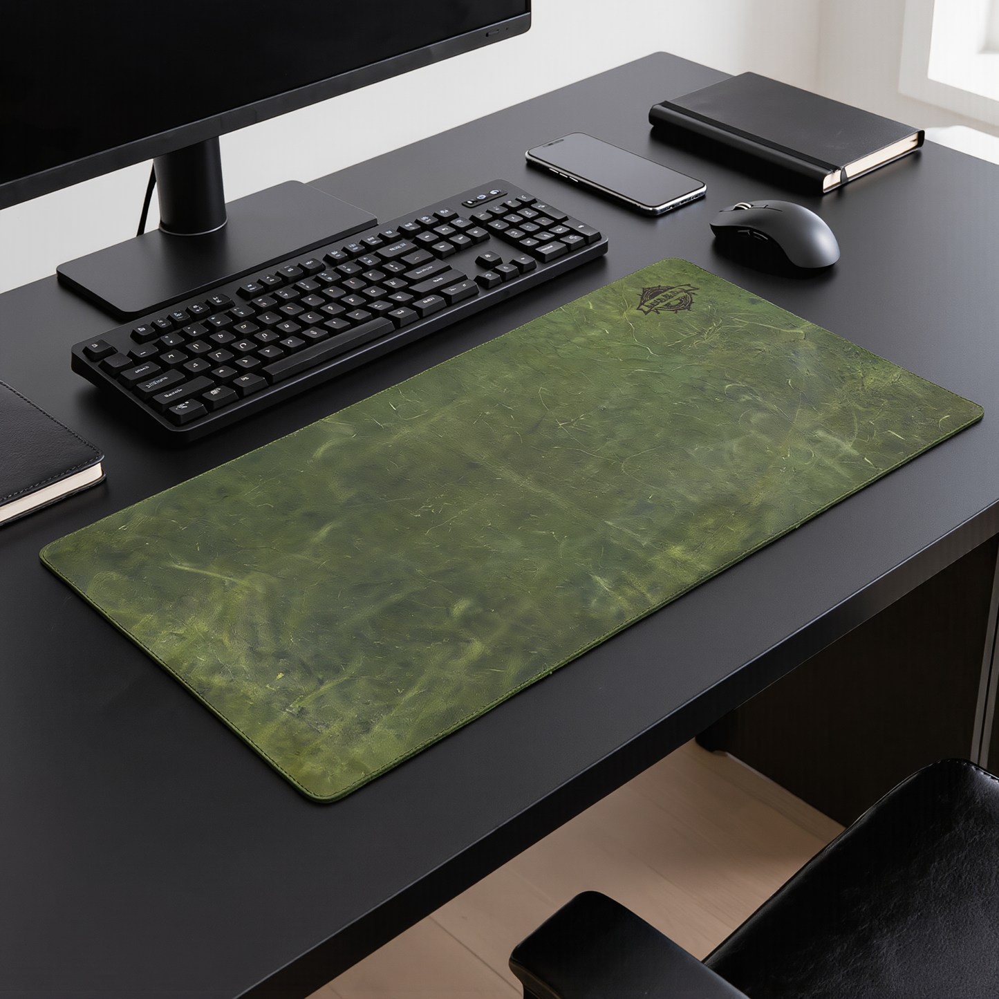premium leather desk mat | non-slip waterproof desk pad protection