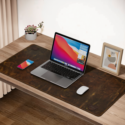 Premium Leather Desk Mat | Non-Slip Waterproof Desk Pad Protection