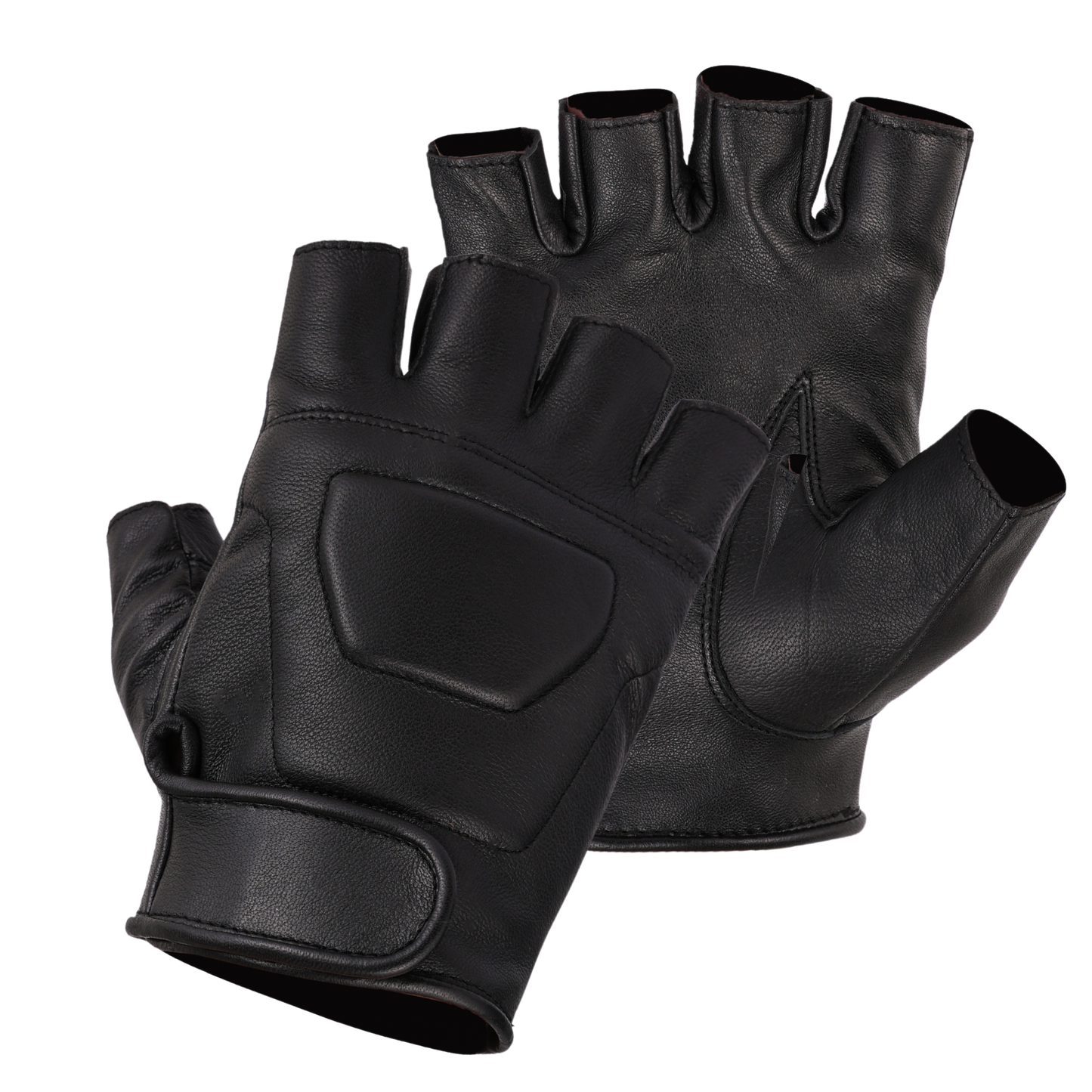 leather fingerless gloves – premium half finger driving & riding gloves