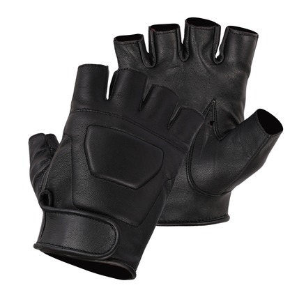 Leather Fingerless Gloves – Premium Half Finger Driving & Riding Gloves