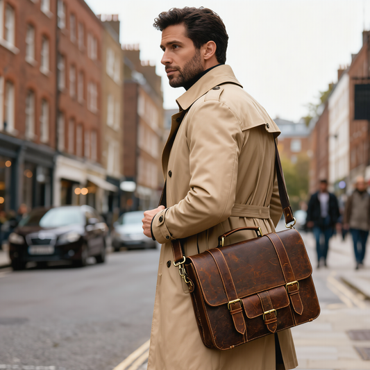 Leather Laptop Bag – Vintage Crazy Horse Leather Messenger Bag