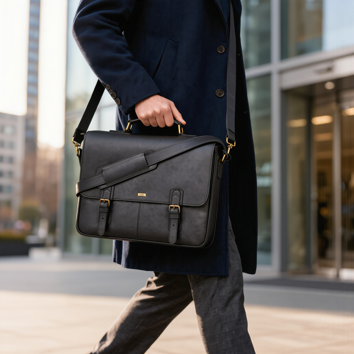 laptop bags – premium crazy horse leather messenger bag