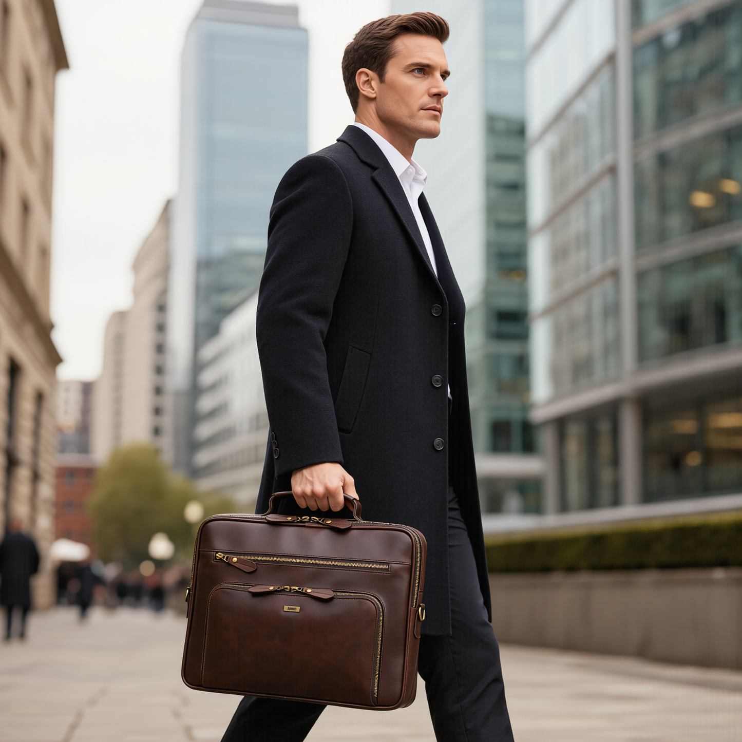 mens laptop bag – premium crazy horse leather business briefcase