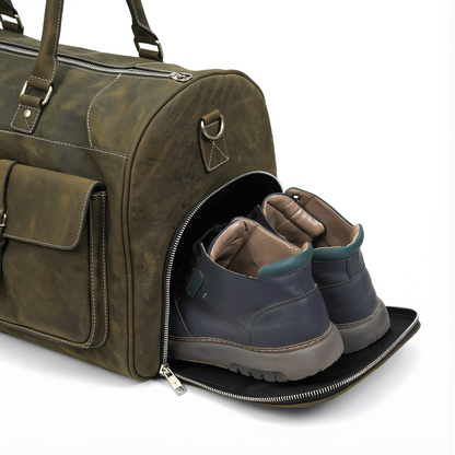 Leather Duffle Bag for Men – Spacious Travel, Gym & Weekend Bag
