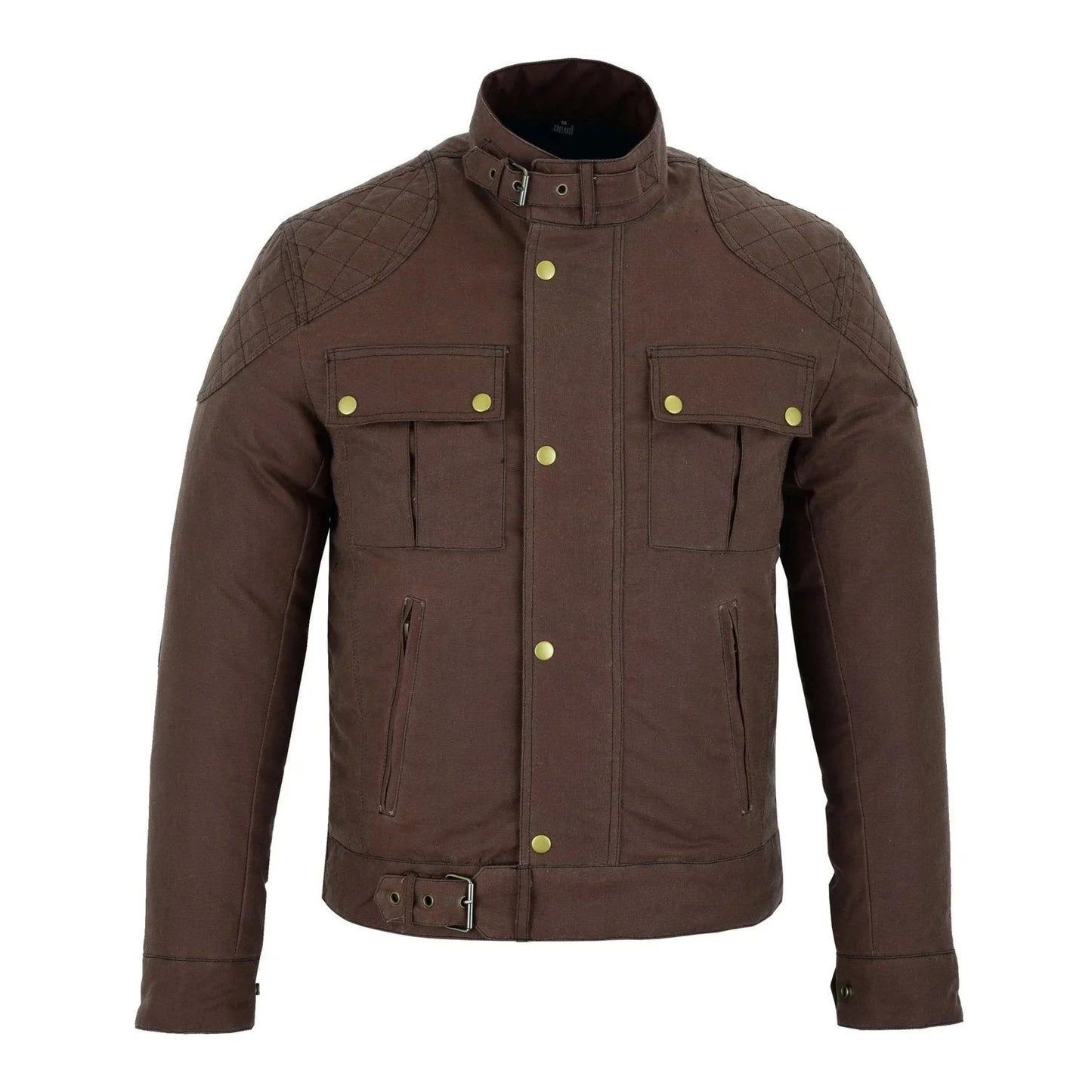 classic waxed cotton motorcycle biker jacket for men