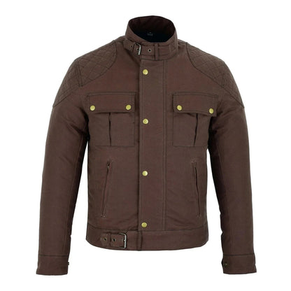 Classic Waxed Cotton Motorcycle Biker Jacket for Men