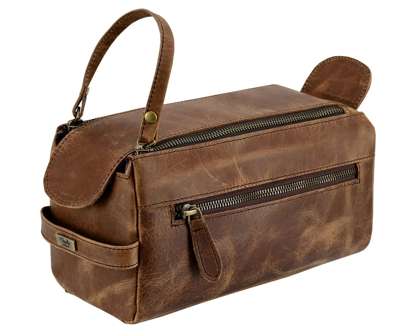 mens wash bag – premium genuine leather travel toiletry bag