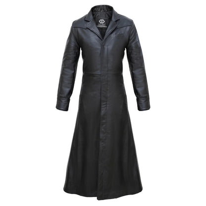 Trench Coat Men – Matrix Neo Genuine Leather Gothic Long Coat