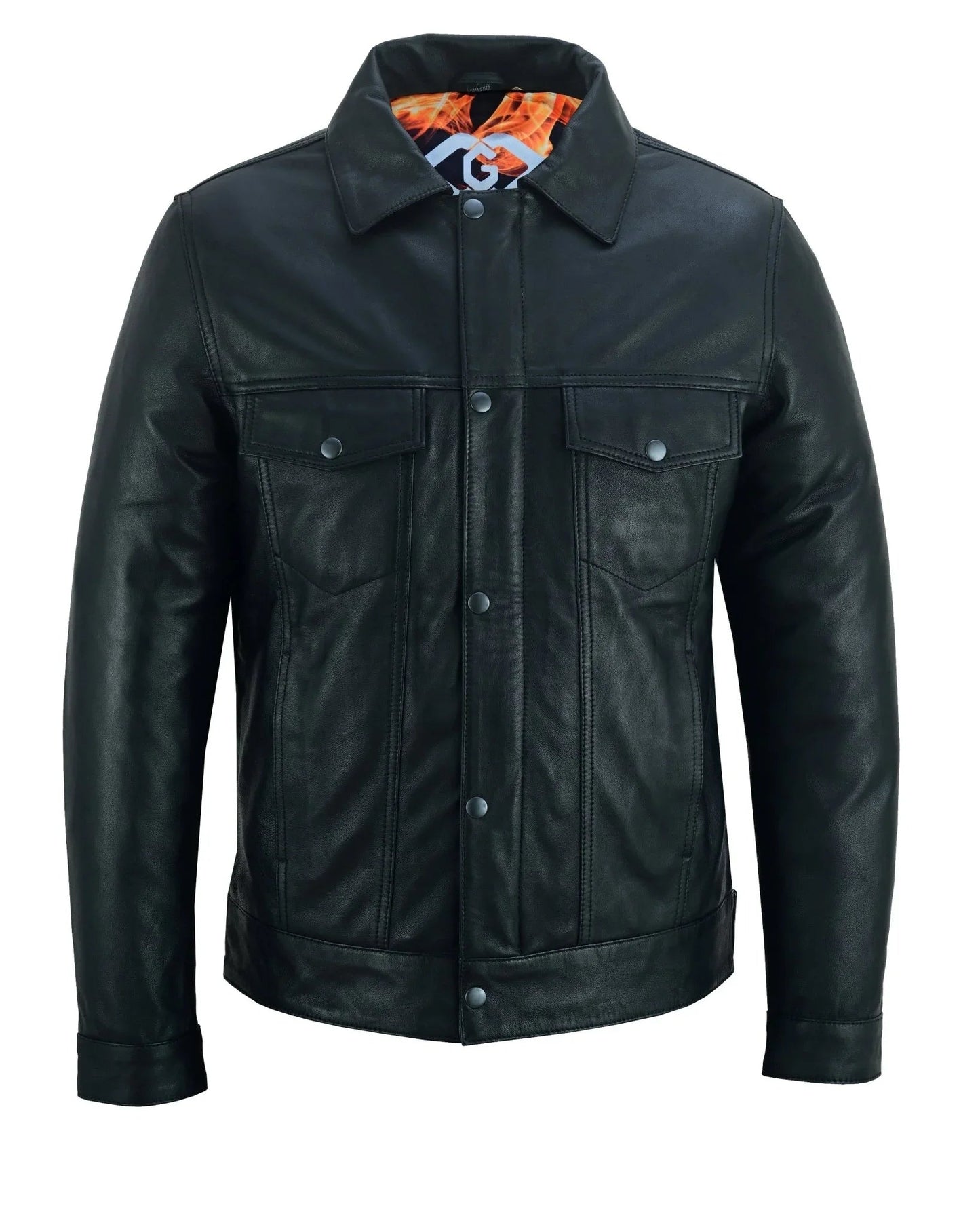 leather jacket motor – fernando's classic black leather trucker jacket