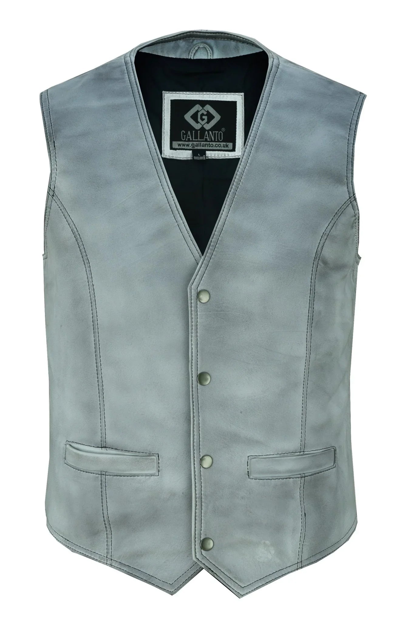 men's leather vest lightweight snap button waistcoat
