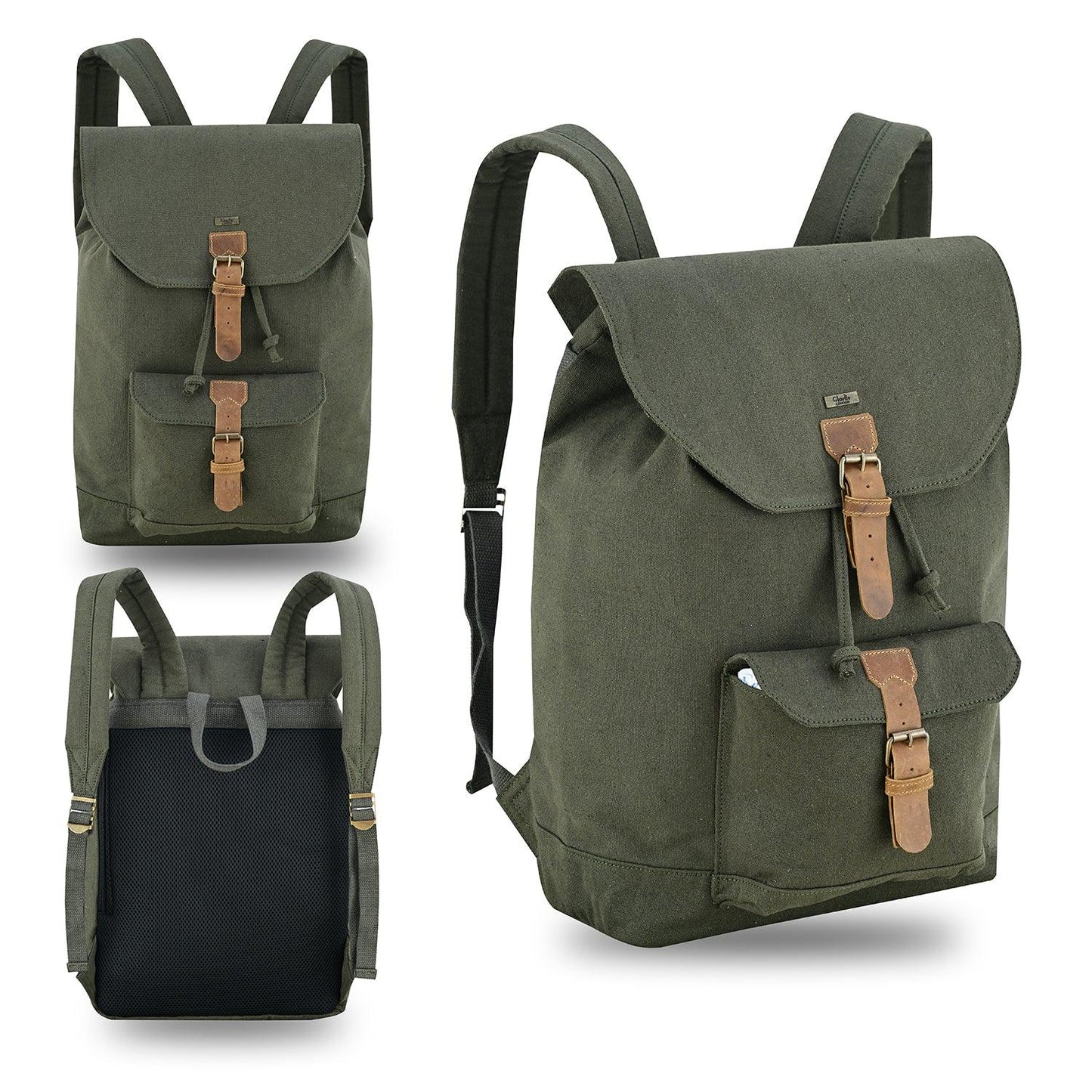 travel backpack – premium canvas & leather laptop backpack