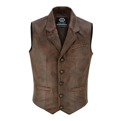Leather Mens Waistcoat with Elegant Tailoring and Premium Style