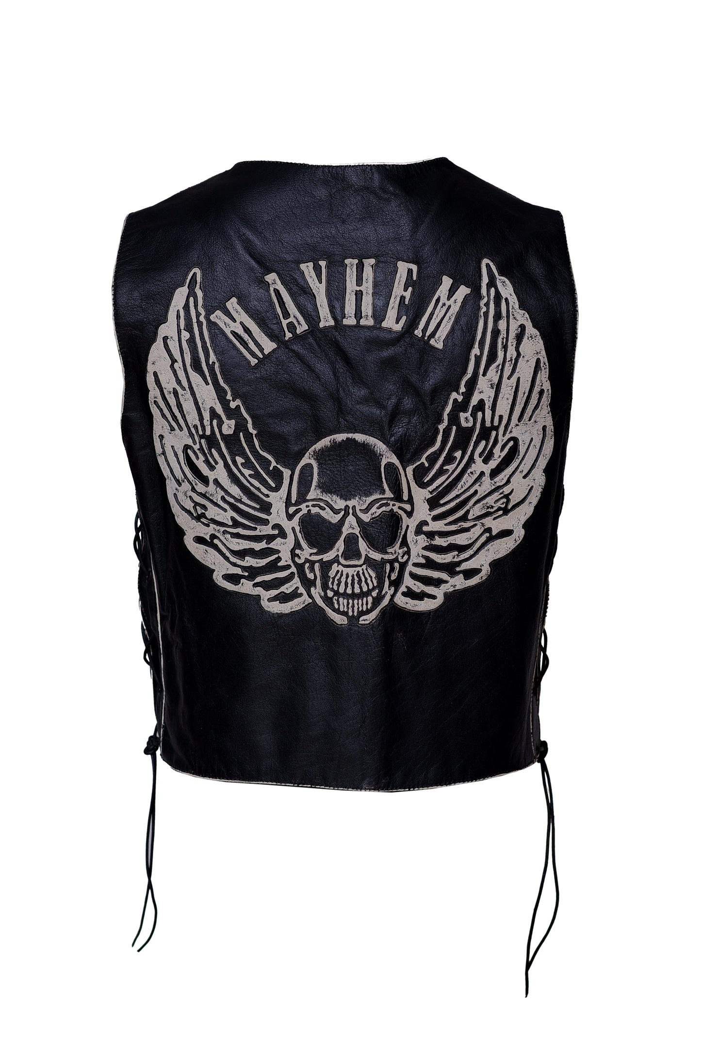 leather men vest with premium embossed fashion and biker style
