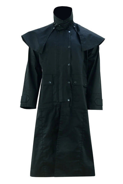 Long Black Coat – Unisex Waterproof Duster for All-Weather Protection