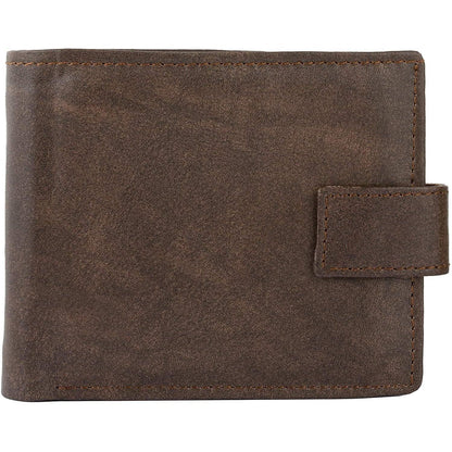 Genuine Mens Leather Wallet with RFID Trifold Vintage Design