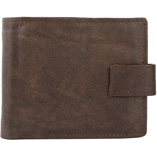 Genuine Mens Leather Wallet with RFID Trifold Vintage Design