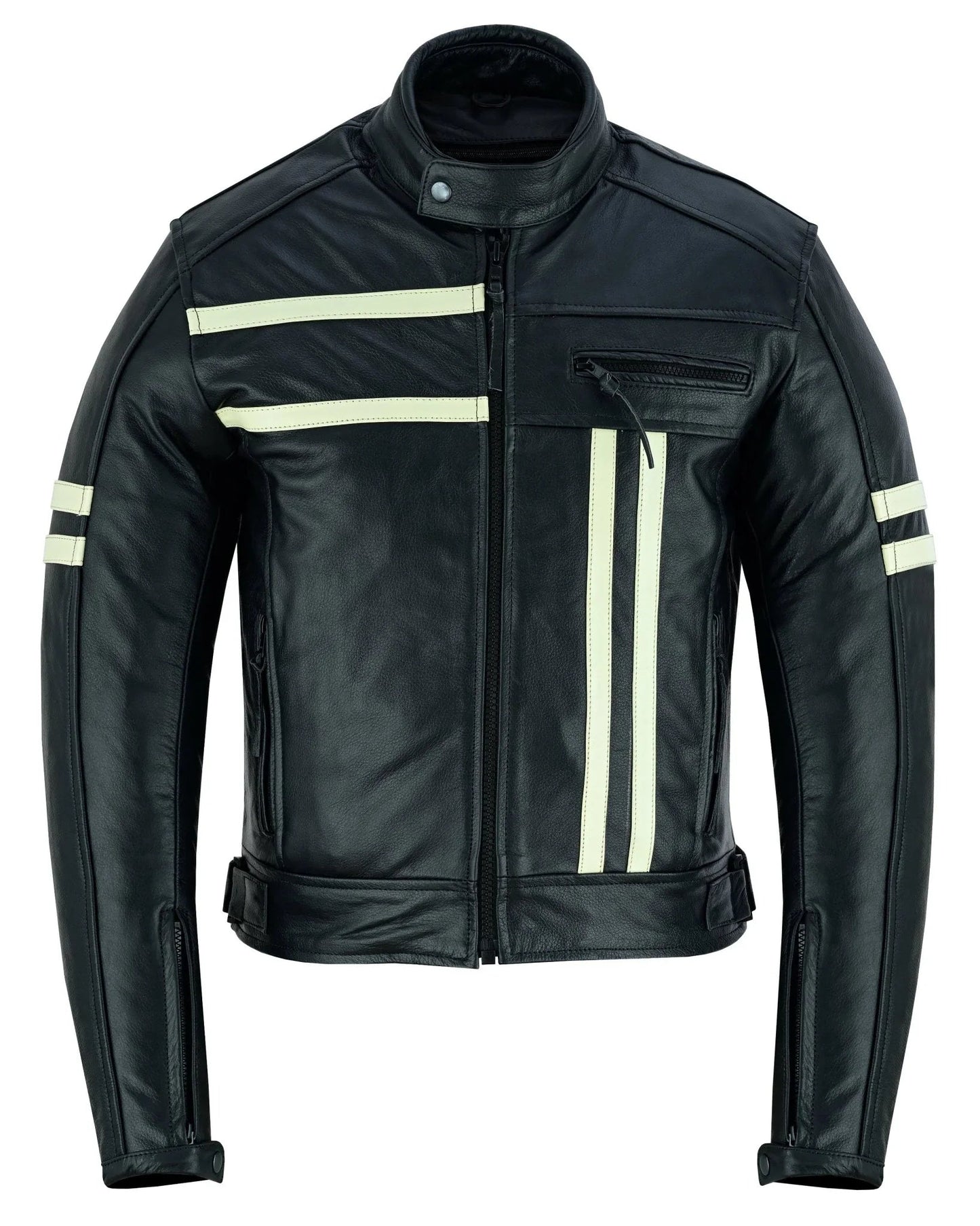 male biker jacket – men's black cowhide cafe racer leather jacket