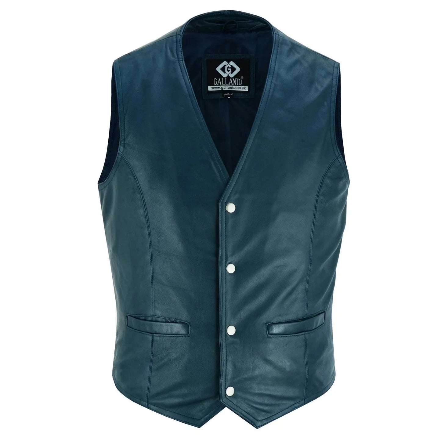 men's leather vest lightweight snap button waistcoat