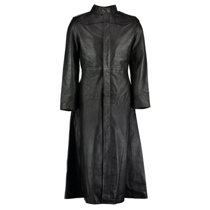 Female Trench Coat – Neo Matrix Gothic Long Leather Coat for Women