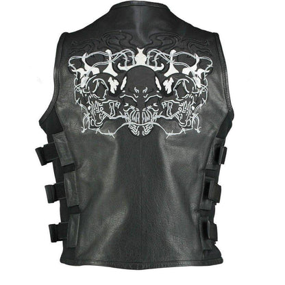 Premium Cowhide Reflective Biker Vest