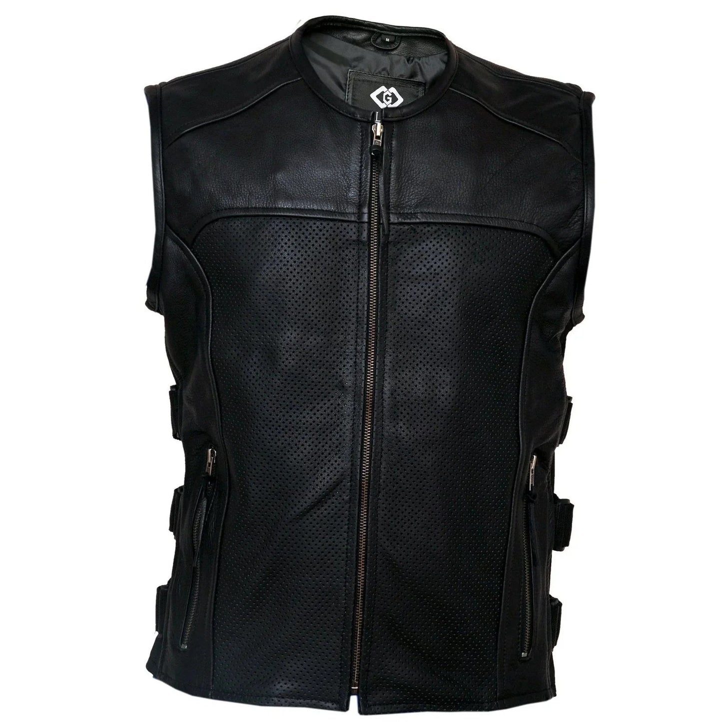 leather jacket men fashion with modern vest styling and comfort