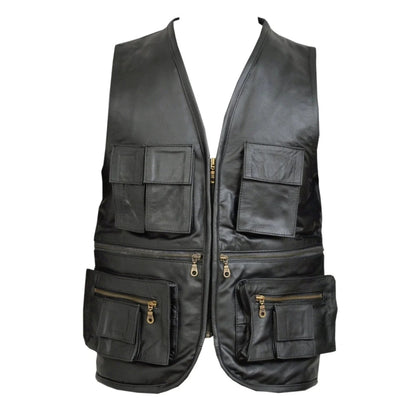 Leather Bike Vest for Motorcycle, Outdoor and Casual Wear