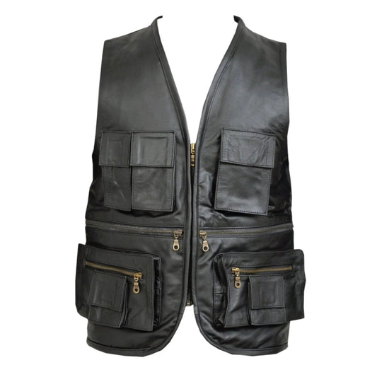 Vest Leather Motorcycle with Functional Fashion and Modern Style