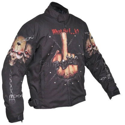 Black Fabric Biker Jacket for All Season Motorcycle Riding