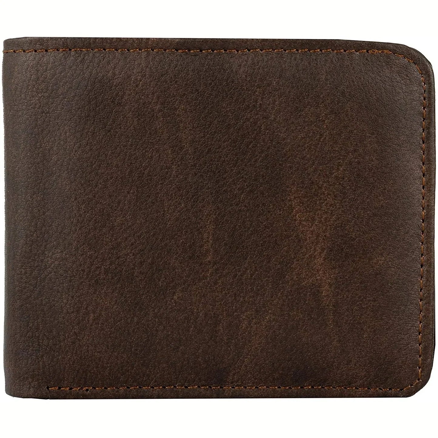 genuine leather men's billfold rfid wallet with coin pocket