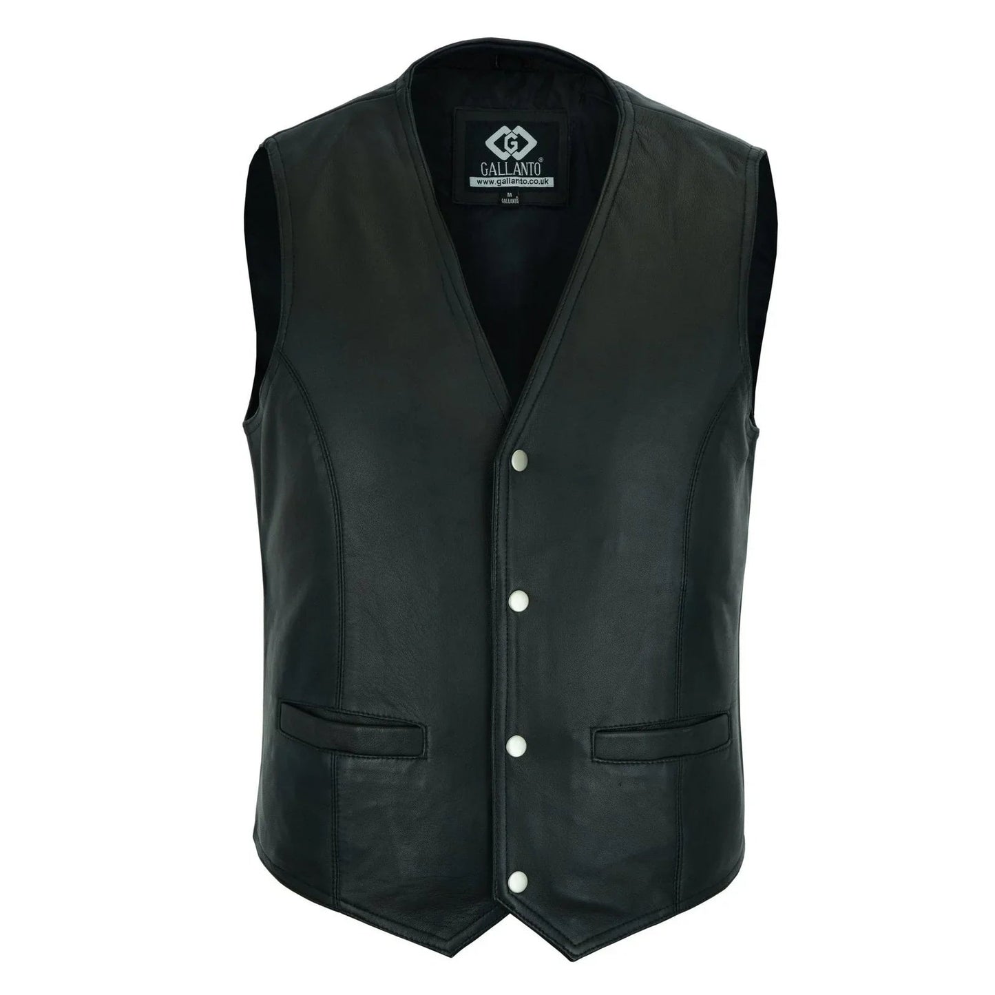 men's leather vest lightweight snap button waistcoat