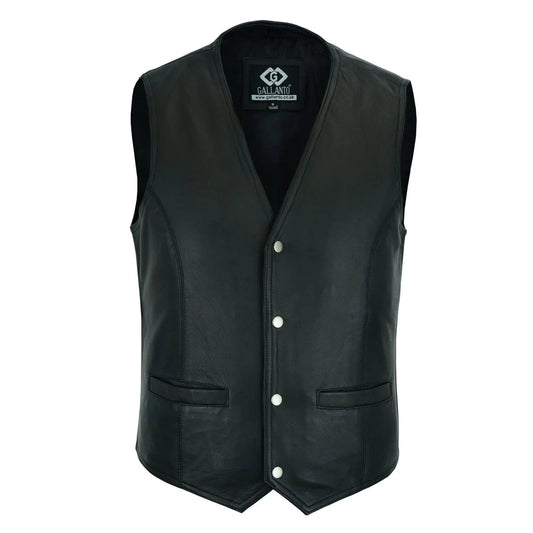 Womens Biker Vest-Genuine Leather Motorcycle Waistcoat for Women