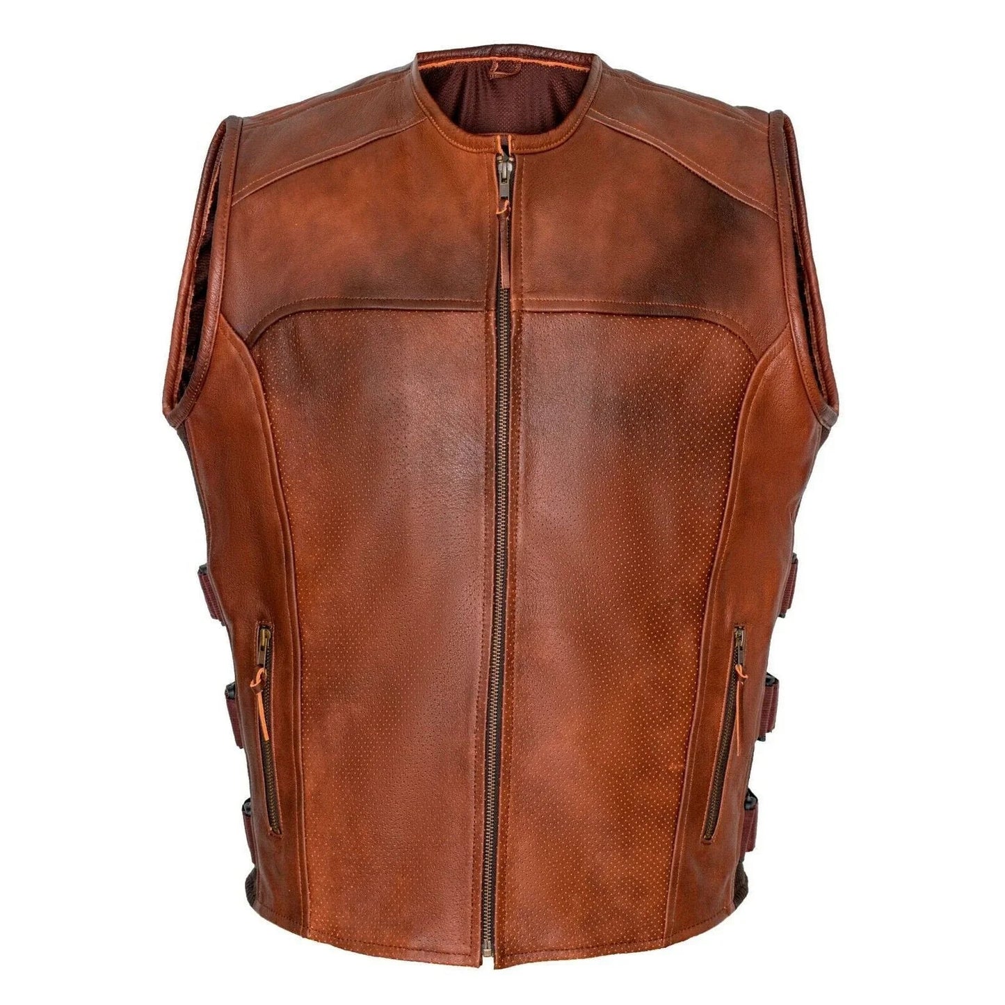 leather jacket men fashion with modern vest styling and comfort