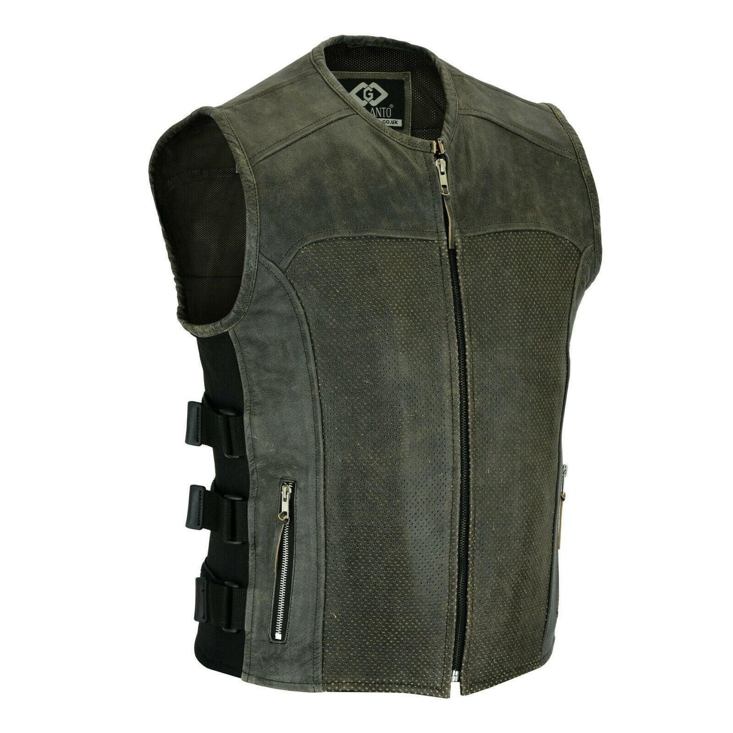 leather jacket men fashion with modern vest styling and comfort