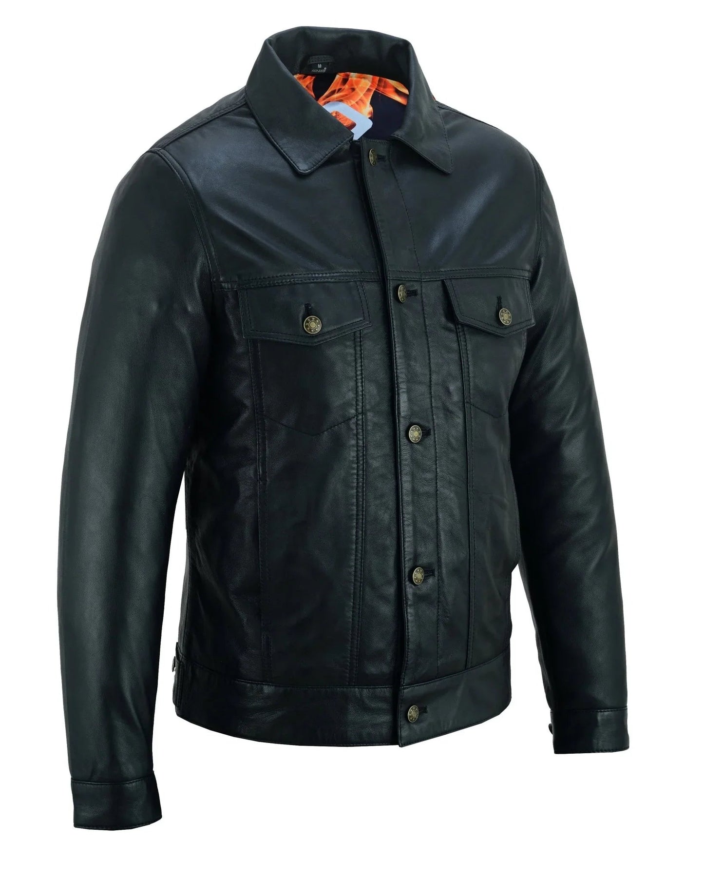 leather jacket motor – fernando's classic black leather trucker jacket