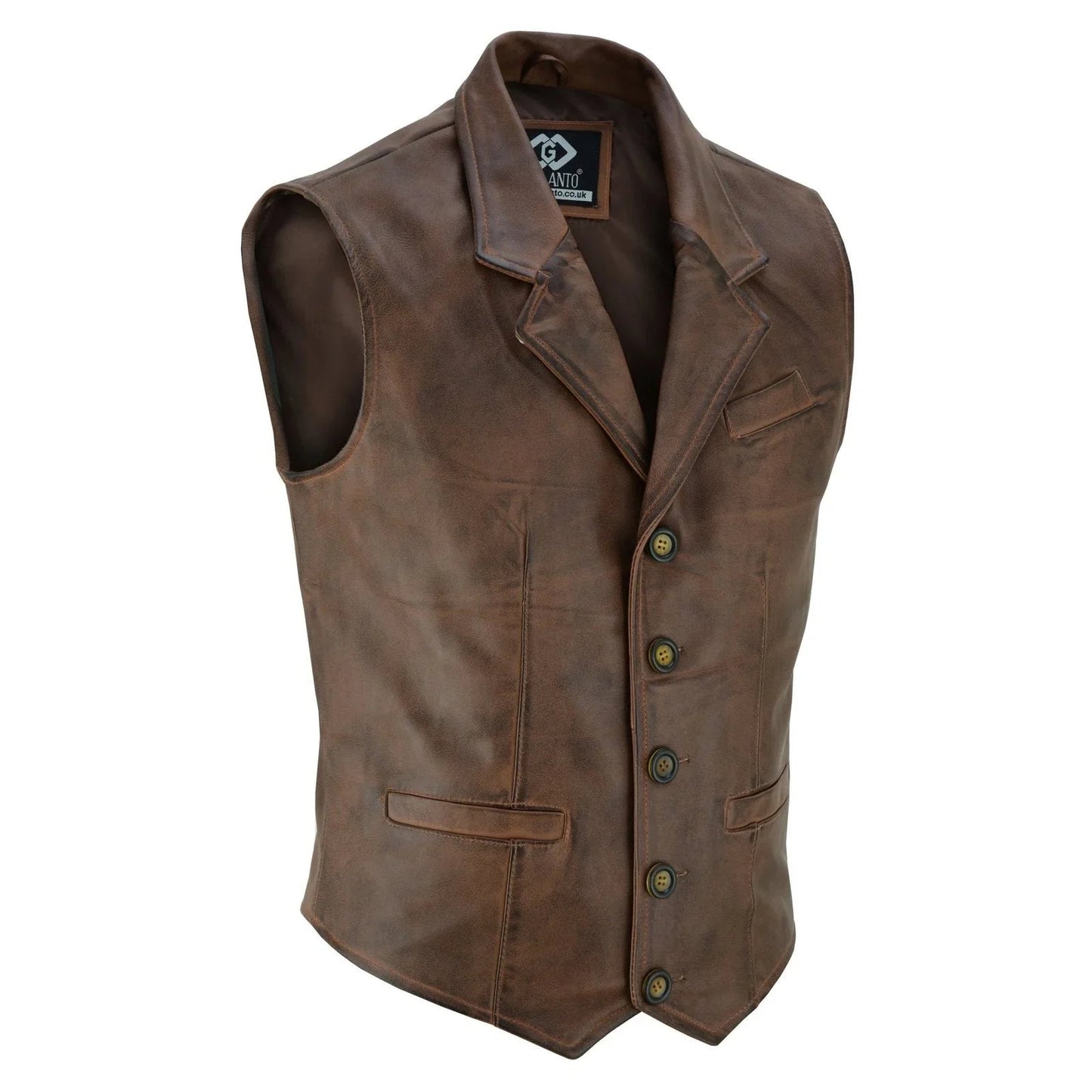 leather mens waistcoat with elegant tailoring and premium style